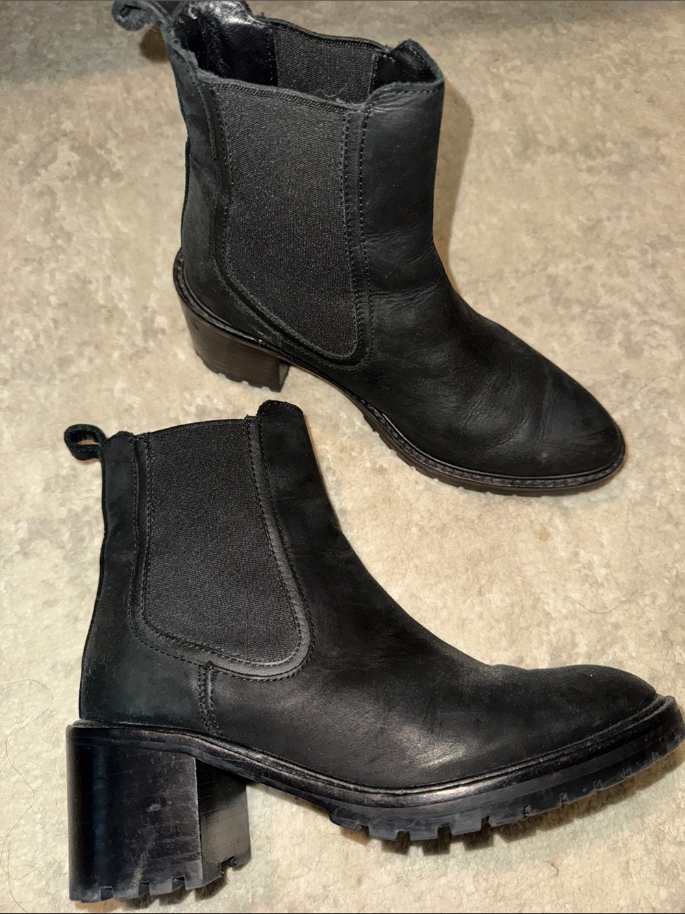 Thursday Boot Company Black Leather Chelsea Heel Booties